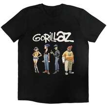 Rock Print T-Shirts Music Band Gorillazs Punk 90s Casual Fashion New Men Short Sleeve Plus Size Pure Cotton T-Shirt Unisex - màu đen - Xem 7