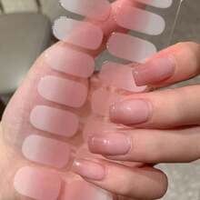 1 Set Ombre Color Full Nail Stickers, Waterproof Removable Nail Art Stickers, Nail Art Decals For Women, Easy To Use, Suitable For Holiday, Party, Birthday Gifts - 彩色 - 查看 5