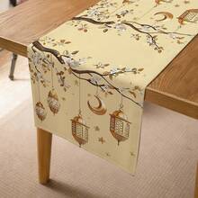 1/4/6 Pcs Ramadan Placemats, Linen Dining Table Mats With Traditional Lantern Pattern, Washable Printed Tablecloths, Surface Protective Pads, Ideal Decor For Holiday Kitchen And Family Gatherings - Multicolor - View 5