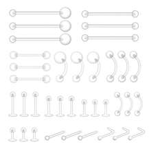 36 قطعة من الحلقات الشفافة؛ حلقات الأنف البيوبلاستيكية؛ حلقات السرة؛ حلقات الحاجز الأنفي؛ حلقات الحاجب؛ حلقات الشفة؛ حلقات شحمة الأذن؛ قضبان الصناعية المثقوبة من البلاستيك، للعمل والمدرسة - شفاف - مشاهدة 2