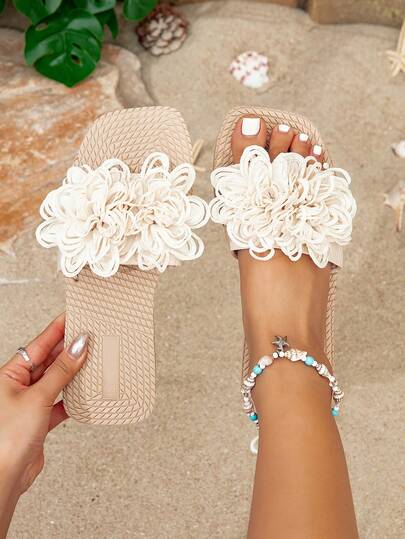 Women's 2025 Spring/Summer New Fashionable Elegant Classic Outdoor Non-Slip Wear-Resistant Bow Tie Open Toe Slippers, Ladies Beach Vacation Casual Sandals