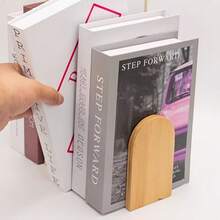 1/2pcs Removable Wooden Bookends, Non-Slip And Durable, Suitable For Bookshelves, Can Be Used To Hold Books And CDs - Multicolor - View 3