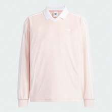 Adidas Originals Men's Velour Polo Long Sleeve Polo Shirt TKQ5487 - Pink - View 3