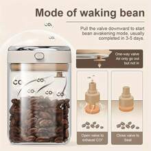 1pc Vacuum Coffee Bean Storage Canister, Providing 3 Capacity Options To Meet Different Storage Needs. One-Touch Degassing Vacuum Seal Keeps Beans Fresh & Prevents Moisture. Flip-Top Lid For Easy Open & Close. Frost & Low Temp Resistant + Detachable For Easy Cleaning. - Multicolor - View 6