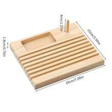 Soporte de regla de madera para coser y acolchar - Soporte de almacenamiento de herramientas de manualidades con ranuras, regla e hilo, para almacenamiento de suministros de costura - D - Ver 5