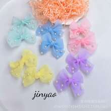 8 chiếc kẹp tóc nơ ngọc trai giả dễ thương, thích hợp để trang trí tóc hàng ngày. - Nhiều màu - Xem 5