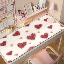 1pc Dark Chic Red Spider Heart Mouse Pad, Personalized Mesh Heart Desk Mat, Large Non-Slip Office & Gaming Keyboard Pad - Rectangle - View 1