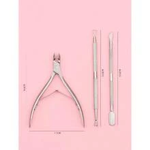 3pcs Stainless Steel Nail Cutter Clipper Cuticle Nipper Set With Dead Skin Pusher Nail Remover Tools,Nail Supplies,Nail Tools,Nail Art Tools,Back To School,Nails,Nail Tools For Press On Nails - 銀級 2 - 查看 3