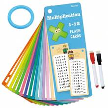 15 piezas Tarjetas didácticas de matemáticas del 1 al 12, herramienta de autoaprendizaje de matemáticas, manipulativos Montessori de matemáticas, conjunto de suma, resta, multiplicación y división - Multicolor - Ver 13