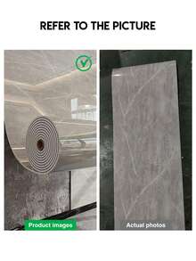 1卷（23.62英寸 x 118.11英寸）自粘乙烯基大理石纹理壁纸，3D浮雕效果 - 可撕贴可移除瓷砖贴纸，适用于墙壁、地板、天花板 - 逼真的白色和金色纹理设计，适用于客厅、厨房防溅板、浴室装饰、墙面装饰、天花板装饰、现代装饰，外观奢华，易于安装 - Yundola Grey H - 查看 10