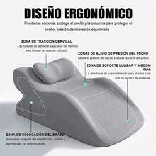 Almohada Grande Cuña Cojín Ortopédica Antireflujo Ajustable - Negro - Ver 2