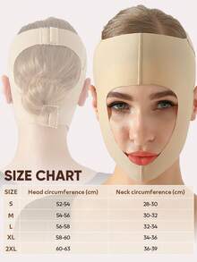 larrycard 1pc Women's Facial Compression Headband, Chin Lifting, Double Chin Reducing, V-Shape Face Shaping Beauty Health Accessory - Apricot - View 7