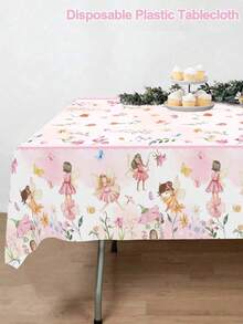 1pc Plastic Tablecloth, Spring Floral Pattern 130*220cm Rectangular Disposable Table Cover, Suitable For Picnic, Home, Kitchen, Dining Table, Wedding, Bridal Shower, Party, Spring Holiday Theme Tabletop Decor - Multicolor - View 7