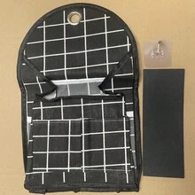 1个壁挂式多口袋收纳袋，无需钻孔。包含收纳篮和隔板，可存放文件、杂志和邮件。防水。适用于厨房、卧室、浴室、学校和办公室。（黑格+白格）