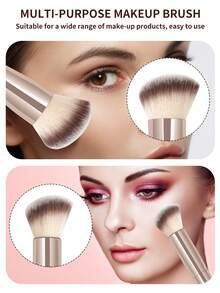 MAANGE 1/10件套专业铝管化妆刷套装，带纸质礼盒，双头粉底刷、腮红刷、散粉刷、眼影刷、睫毛刷、眉刷、唇刷、光晕刷、遮瑕刷，美妆刷套装，旅行化妆刷套装，女士及女孩礼物 - 金色 - 查看 10