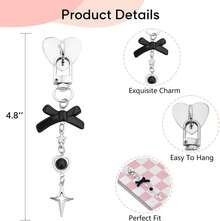 可爱电子阅读器造型手链，可作手机/包包/相机装饰配件，兼容安卓及大多数智能手机，送给母亲、家人、朋友、孩子、生日、节日的礼物，手机链 - Black Bow2 - 查看 2