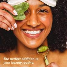 3件套玉石美容工具套装 - 玉石滚轮 + 牛角刮痧板 + 面膜刷，质地细腻，易于使用 - 适用于日常护肤、面膜护理、面部护理 - 实用护肤套装 - 面膜刷 | 硅胶面膜刷 | 混合刷 | 面膜涂抹器 | 美容工具 | 刮痧板 - 彩色 - 查看 4