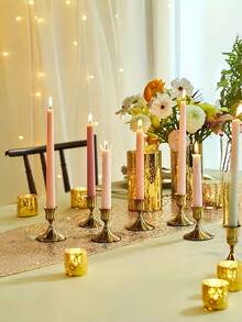 Suporturi de lumânări metalice conice pentru masă (3/6/12 bucăți) - Decor pentru nunți/aniversări/cine, ornamente pentru petreceri de casă și hotel, centre de masă, cadouri ideale pentru sărbători, lumânări excluse - Multicolor - Vizualizare 8