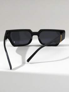 1 Pair Men's Rectangular Crocodile Grain Retro Versatile Street Style Fashion Glasses, Suitable For Beach & Vacation - Multicolor - View 3