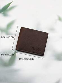 HOVI'S Men Short Wallet Brown Textured Leather - Multi Card Slots Ruangfan Embossed New Year Gift Valentine's Day Gift