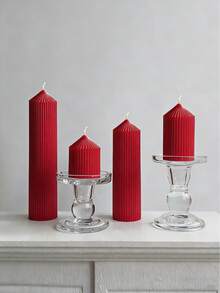 勃艮第酒红色尖头圆柱形香氛蜡烛，采用大豆蜡和石蜡制成，蜡烛套装包含1支香氛蜡烛，燃烧时间长达50小时，适合斋月装饰、生日礼物、女友礼物、女士礼物、家居装饰、桌面装饰、母亲节礼物。 - 酒紅色 - 查看 4