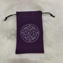 1 pieza 2 estilos Bolsa de almacenamiento de Tarot negra Bolsa de terciopelo con cordón Bolsas de regalo con pentagrama y fase lunar para Tarot, dados, tarjetas, joyería, bola de cristal, tarjetas de adivinación, Halloween - Tipo B - Ver 3