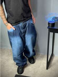 Original Dazzling Dark Blue Balloon/Baggy Jeans - Sportlife Streetwear Original Jeans - 藍色 - 查看 2