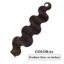 Body Wave Tape In Hair Extensions Real Human Hair 20pcs Tape Ins Human Hair Extensions Dark Hair Tape In Soft Skin Wet And Invisible - S2 - View 3