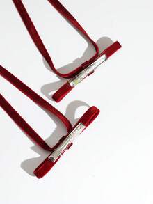 2个芭蕾舞风格长款丝带蝴蝶结发夹，时尚可爱，适合各种场合，包括情人节、情人节礼物、发夹、爪夹、学生用品、优雅、学院风、冬季女装、蝴蝶结、头饰、发卡 - 黑色 - 查看 6