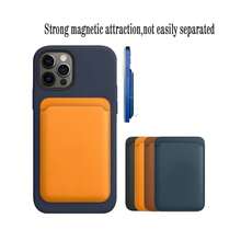 1 Set In Stock Solid Color Magnetic Card Holder, Leather PU Card Sleeve Compatible With Apple 13 And Above, Magsafe Card Pouch - Multicolor - View 4