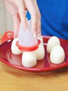 4/6 piezas Cocedor de huevos de silicona antiadherente - Herramienta de cocina práctica para hervir y cocinar al vapor huevos fácilmente - Multicolor - Ver 3