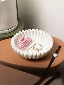 Tazón decorativo grande, tazón decorativo blanco, decoración del hogar - Tazón plisado - Tazón ondulado - Tazón con escamas - Tazón de llaves de moda, adecuado para la mesa de entrada - Multicolor - Ver 5