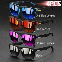 WSZ 4 piezas Gafas deportivas unisex de moda vintage a rayas, tonos pastel brillantes, gafas estéticas elegantes para ciclismo, conducir, playa, vacaciones y deportes al aire libre - 4PCSF733 - Ver 10