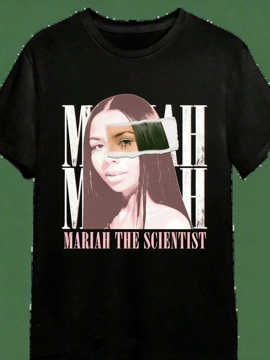 Women Men Mariah Scientist Rapper Young Hip-Hop Tee Tshirt, Women Tee Classic Free Thugs Print Round Neck Short Sleeve T-Shirt Y2K Vintage Streetwear Graphic Oversized Women Tops Crew Neck Comfortable T-Shirt-Gender-Neutral Retro-Futuristic Tee - Bold Statement PrintUnique Print _Vintage Black White Print Oversized Tee | Unisex Hippie Essential - A3 - 查看 1
