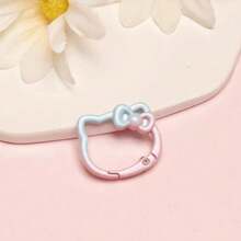 1pc Cute Multi-Color Bow Tie Kitten Spring Clasp Irregular Decor DIY Accessory, Connector Ring, Keychain, Phone Charm - Cat Keychain - View 4