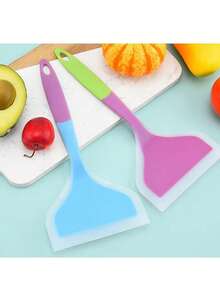 1个半透明宽口硅胶铲，玉形铲，耐高温不粘锅，多用途 - 煎饼、炒菜、煎蛋，厨房小工具 - 彩色 - 查看 9