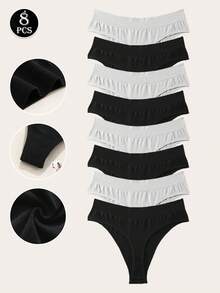 8 chiếc quần lót dây G-string cạp cao không đường may dành cho nữ, đồ lót gợi cảm cho phái nữ - Nhiều màu - Xem 3