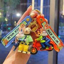 3pcs Random Disney Zootopia Cartoon Figurines, Cute PVC Collectibles, Key Chain, Bag Pendant, Perfect Holiday Gift - Multicolor - View 2