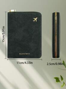 1pc PU Leather Travel Passport Holder, RFID Blocking Multifunctional Portable Passport Cover Document Organizer Wallet With Zipper Design And Multiple Card Slots - Multicolor - View 9