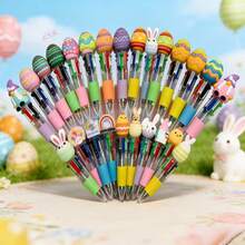 5/10 Easter Pencil Rabbits | Student Rewards, Classroom Rewards, Eggshell Party Gifts, Random Design, Silicone Material - Multicolor - View 1