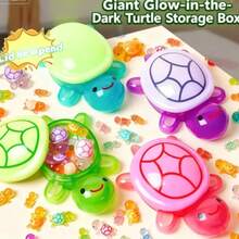 Giant Glow-In-The-Dark Turtle Figurine - Mini Red Turtle Model Set, Suitable For Desktop Decor, Bookshelf Display And Gifts For Girls - Multicolor - View 4