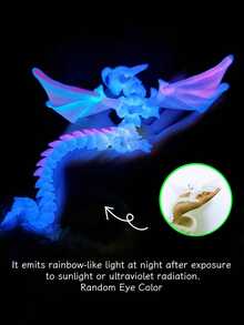 新款潮流中国龙摆件，印花工艺，翅膀可活动，玫瑰龙、蛇龙款式可选，水晶材质，晶莹剔透，光泽亮丽，关节可自由活动，夜光模式，色彩缤纷，适合各种场合，可爱又酷炫，是生日礼物、派对装饰、收藏品等的理想之选。 - 彩色 - 查看 12