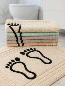 Toalha de Piso Pezinho – Kit com 5 Unidades | 100% Algodão - 45x70cm | Conforto e Qualidade - Cores Sortidas - Visão 2