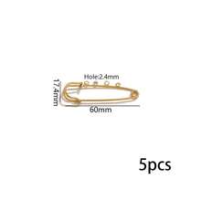 5枚复古风格不锈钢胸针，镀18K金，多种款式可定制，DIY珠宝配件