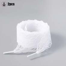 1 对蕾丝鞋带，芭蕾风格，白色丝绸蕾丝边，适合女士男士运动鞋男士训练鞋跑步鞋夏季 - 白色 - 查看 9