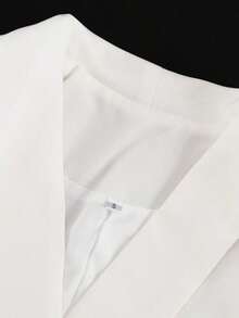 2025 New Style Party Dress - Elegant V-Neck Long-Sleeved Formal French-Style Skirt With High Waist And Slit Opening - trắng - Xem 5