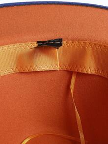 LEAJOURNO. 1pc Unisex Felt-Like Denim Brim Style Panama Hat, Outdoor Cap - Blue - View 8