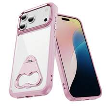360° Rotatable Triangle Stand Protective Case, Anti-Scratch, Anti-Shock, Anti-Fingerprint, Compatible With IPhone 11/12/13/14/15 Pro Max/16/17, S23/24/25 - Pink - View 1