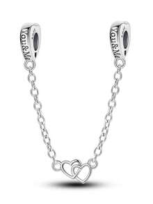 1 件粉色宝石心形锁，心形宝石向日葵 S925 纯银吊坠，适合手链/项链 DIY 礼物 - 彩色 - 查看 7