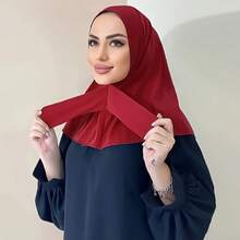 优雅女士可调节透气头巾帽 - 轻便穆斯林头巾帽，带纽扣，适合日常和特殊场合 - 彩色 - 查看 8